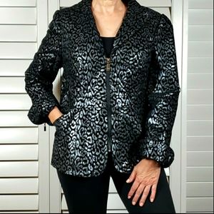 Pamela McCoy Animal Print Genuine Leather Jacket